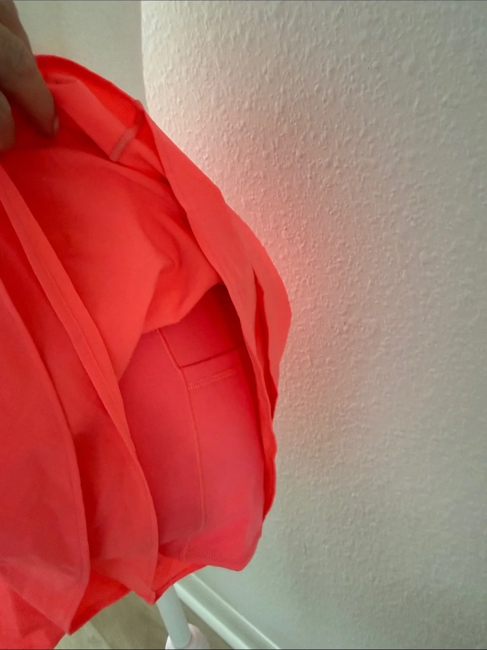 aerie Coral High-Waist Skater Skirt
